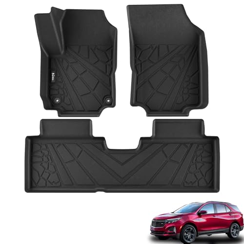 KARPAL Floor Mats for 2018-2024 Chevy Equinox (Not for EV) & GMC Terrain, All-Weather TPE Custom Fit Floor Liners Car Accessories - style: 2018-2024 | For Chevy Equinox | 1st & 2nd Row