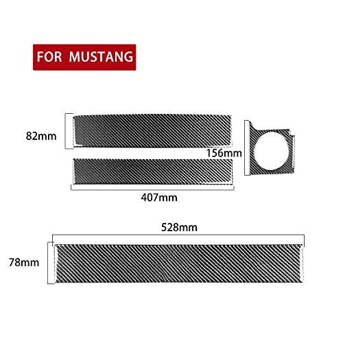 Co-Pilot Instrument Panel Cover Trim Interior Stickers Compatible with Ford Mustang GT Shelby 2005 2006 2007 2008 2009 Carbon Fiber Accessories Decals 4PCS - color: Co-pilot Meter Kit-black