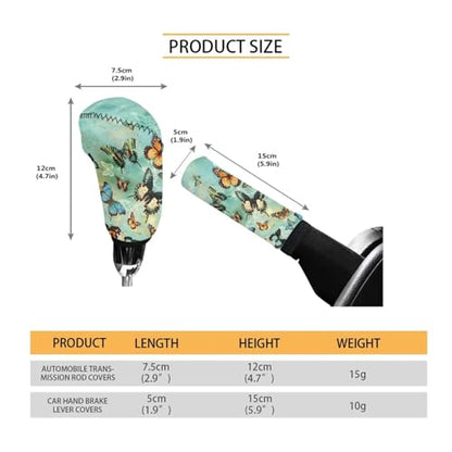 Jeiento Butterfly Cat Car Shift Knob Cover Handbreak Covers Anti Slip Dust Poor Gear Shifter Stick Protector Soft and Breathable Universal Fit SUV Trunk Vehicles - color: Butterfly