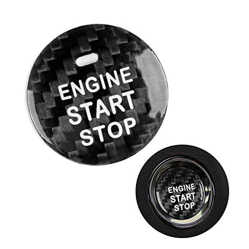 AIRSPEED Carbon Fiber Car Engine Start Button Cover Center Console Push-Button Sticker Interior Trim for Lexus is(2006-2012), ES(2006-2012), LX(2007-2015), Black (with Hole) - color: Black With Hole