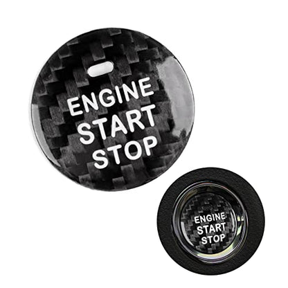 AIRSPEED Carbon Fiber Car Engine Start Button Cover Center Console Push-Button Sticker Interior Trim for Lexus is(2006-2012), ES(2006-2012), LX(2007-2015), Black (with Hole) - color: Black With Hole