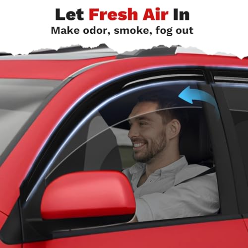 Canvcle RAV4 Rain Guards - Window Visors for Toyota RAV4 2006-2012, Outside-Mount Tape-On Side Window Wind Deflectors for RAV4 Accessories, Vent Visors Shades Rainproof Black 4PCS - size: Toyota RAV4 2006-2012