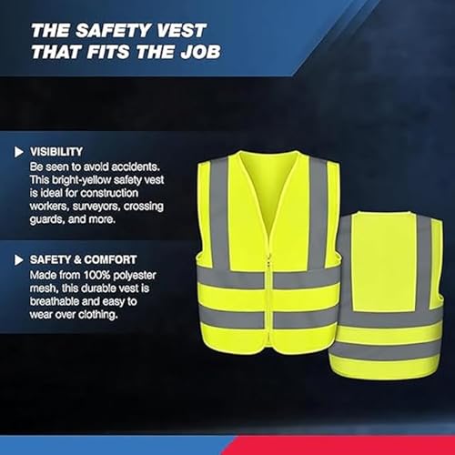 Neiko High Visibility Safety Vest ANSI Class 2, No Pocket, Neon Yellow, 3X-Large (3XL) - size: 3X-Large, style: Vest