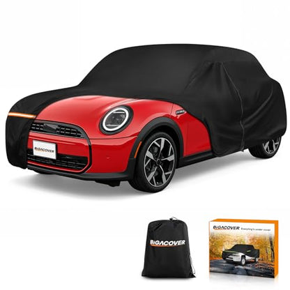 Car Cover for 2002-2025 Mini Cooper 2 Door, Waterproof 420D Oxford Cloth Outdoor Full Car Cover with Zipper, Windproof Heavy Duty All Weather Protection - size: for Mini Cooper 2002-2025 2 Door