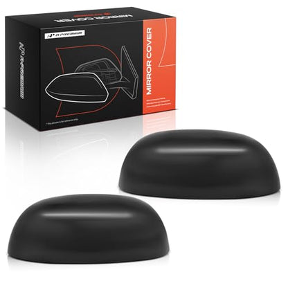 A-Premium 2 PCS Driver and Passenger Side Rearview Mirror Covers Caps - Compatible with Kia Soul 2014-2019 - Smooth Black, Without Turn Signal Hole
