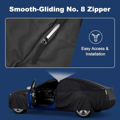 QUNSUNUS Car Cover for Nissan 260Z/280Z/280ZX/300ZX 1974-1996, Waterproof 300ZX Car Covers with Cotton Lining, All Weather Cover with Straps and Zipper - color: for 260Z/280Z/280ZX/300ZX