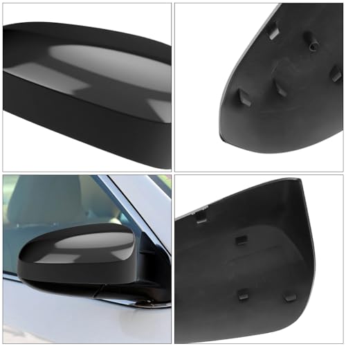 Glossy Black Right Passenger Side Mirror Cover Cap Housing Compatible with 2015 2016 2017 Toyota Camry without Turn Signal Model