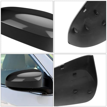 Glossy Black Right Passenger Side Mirror Cover Cap Housing Compatible with 2015 2016 2017 Toyota Camry without Turn Signal Model