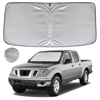 KAYZT Windshield Sun Shade for 2006-2021 Nissan Frontier Foldable Sunshade Front Window Custom Fit Car Accessories - size: For 2006-2021 Nissan Frontier
