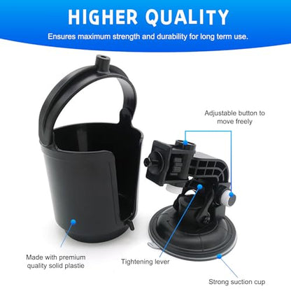 Recessed Folding Cup Drink Holder, Premium Quality Sturdy Folding Car Console Bottle Can Holder, Adjustable Automotive Drink Holder with Suction Cup, Car Accessories