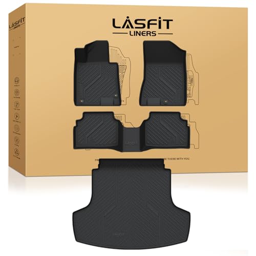 LASFIT Floor Mats & Cargo Mat for Hyundai Sonata 2020-2026 (Only Fit AWD & Gas) / Kia K5 2021-2025 (Only Fit AWD, Not for FWD) Custom Fit TPE All Weather Floor Liners Car Mats Accessoires - size: 2)For Hyundai Sonata & Kia K5 | 2020-2025 | AWD