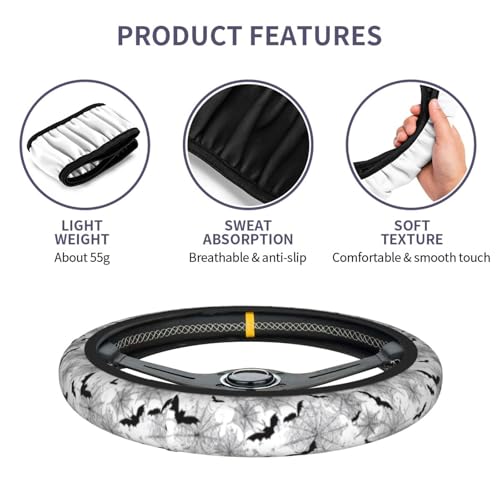 Halloween Steering Wheel Covers Non Slip Neoprene Universal 15 Inch Steering Wheel Protector Car Cover for Men Women - color: Halloween2