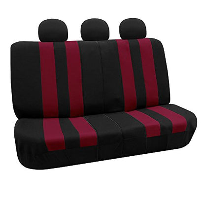 FH Group Striking Striped Car Seat Covers - Universal Fit, Washable Seat Covers for Cars, SUVs, Vans, Sedans, Burgundy, Rear Set - color: Burgundy, size: Rear Set