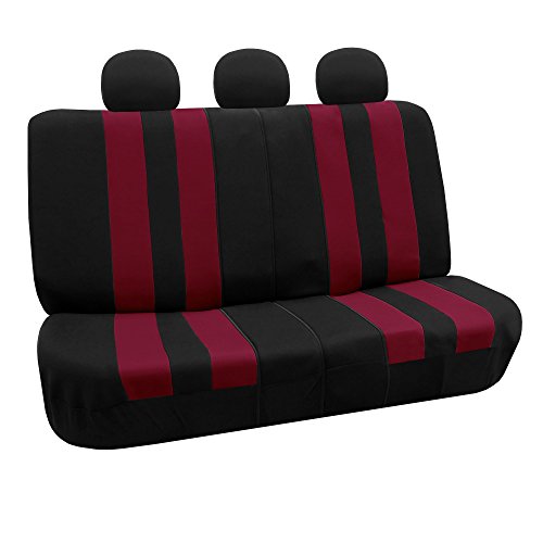 FH Group Striking Striped Car Seat Covers - Universal Fit, Washable Seat Covers for Cars, SUVs, Vans, Sedans, Burgundy, Rear Set - color: Burgundy, size: Rear Set