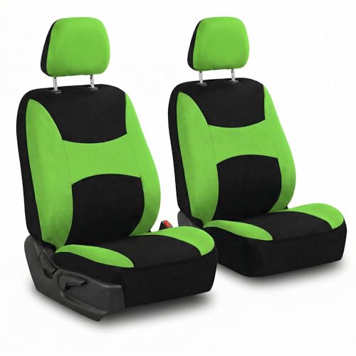 FH Group Universal Car Seat Covers Front Set for SUV Truck Sedan Vans | Waterproof All-Purpose Cloth Seat Cover Set Airbag Compatible Washable Split Bench Protector Interior Upgrade - Green - color: Green, size: Front Set
