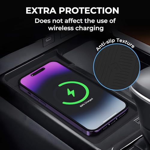 Wireless Charging Protective Mat for Toyota Camry 2026 2025, Center Console Interior Accessories Silicone Anti-Slip Wireless Charger Cover Pad for 2025-2026 Camry, Black - style: Fits for Toyota Camry 2025-2026