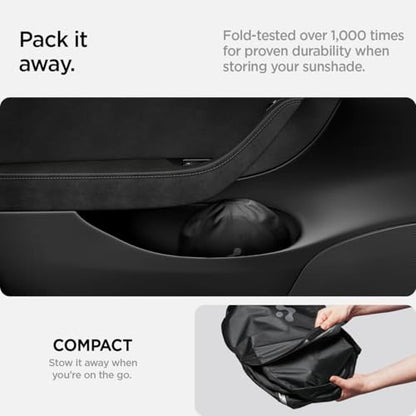 Spigen Front Windshield Sunshade for All Tesla Model S Cryoshade with UV Protection for Tesla Model S 2025/2024/2023 (2012 to Current) - size: Model S
