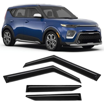 Rain Guards Compatible with Kia Soul 2020 2021 2022 2023, Tape-On Extra Durable Side Window Visor Deflectors 2020-2023 Soul Window Rain Guard 4 PCS - size: Fit for Kia Soul 2020-2023