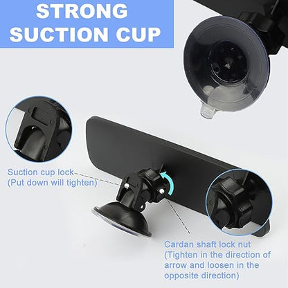 Interior Rear View Mirror for Driving Test with adhesive Suction Cup,Extra Rear-View Mirror and Blind Spot Checker(7.87 x 2.36 inch)
