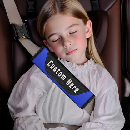Custom Seatbelt Cover – Soft Carbon Fiber Seat Belt Pads Cushion – Personalized Seatbelt Covers for Adults Kids Women – Cute Seat Belt Shoulder Pad - color: Blue