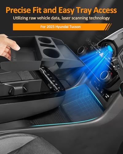 CDEFG Under Center Console Cup Holder Storage Box for 2025 2026 Hyundai Tucson NX4 Accessories, Tucson Center Console Organizer Tray Only for Electronic Gear (Not for Manual/Automatic Gearbox)