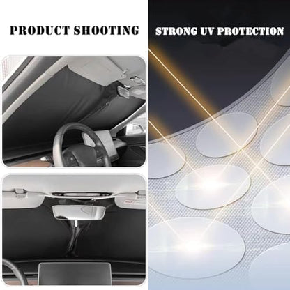Windshield Sun Shade for Toyota RAV4 2013-2018 Sunshade 240T Reflective Fabric Double-Layer Design Front Window Blocks UV Rays and Heat Automotive Interior Protector Keep Your Car Cooler