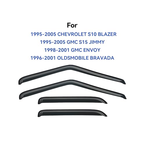 Window Visors Rain Guards Shield for 1995-2005 Chevy S10 Blazer/GMC S15 Jimmy, Out-Channel Window Vent Wind Deflectors Visors Shades for 1998-2001 GMC Envoy, 1996-2001 Oldsmobile Bravada - size: 1995-2005 Chevrolet S10 Blazer