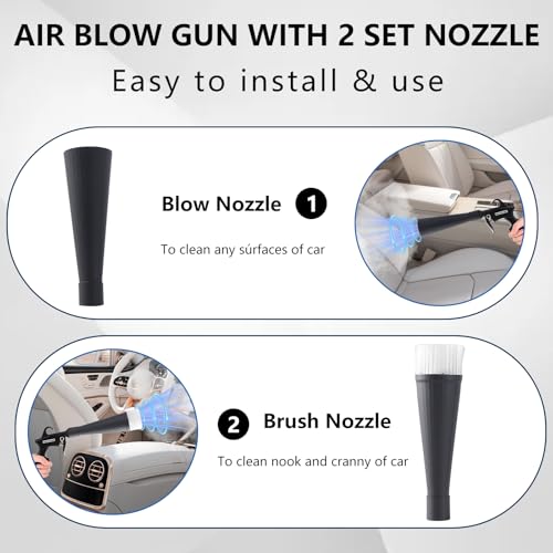 Tornado Detailing Car Cleaning Gun with Metal Nozzle | Interior Drying Air Gun | High Pressure Blower Gun | Car Cleaning Kit for Swiftly Removing Dirt and Dust with Air Flow - size: Size2