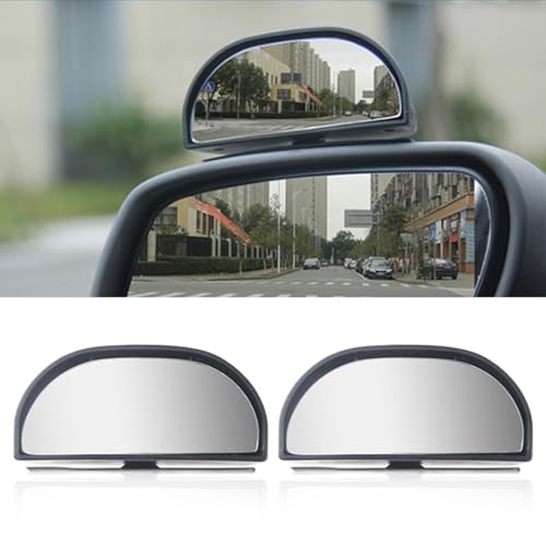 2PCS Blind Spot Mirror for Car, HD Glass Rear View Mirror, Adjustable Car Auxiliary Wide Angle Mirror, Auto Exterior Accessories Universal for Car Truck SUV (Black)