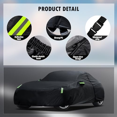 Car Cover Custom Fit for Mazda MX-5 Miata (1989-2025), Waterproof All Weather for Automobiles Full Exterior Cover Sun Rain Snow Protector with Door Zipper - size: Custom Fit for Mazda Mx-5