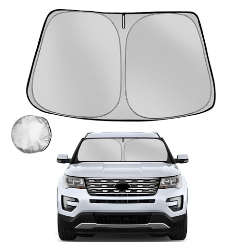 Windshield Sun Shade for 2011-2019 Ford Explorer SUV Foldable Sun Sunshade for Car Front Window Blocks UV Rays and Heat Automotive Interior Protector Custom Fit Accessories - size: For 2011-2019 Ford Explorer