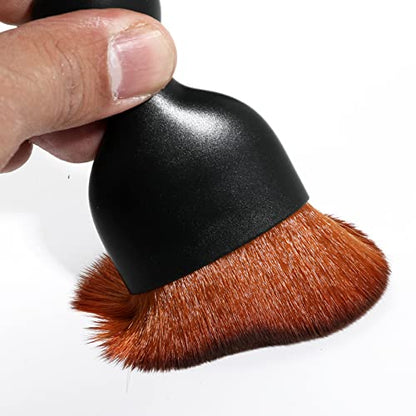 AOCISKA Car Interior Detailing Brush,Soft Bristle Cleaning Brush Car Detailing Brush Dusting Brush,Car Interior Cleaning Tool,Auto Detail Brush Car Dash Duster Brush (Black&Brown) - color: Black&brown