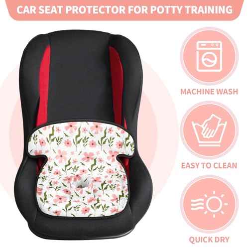 HunnmingRe 2 Pack Floral Car Seat Protector for Potty Training Waterproof Piddle Pad Cover from Spillages Nappy Leaks Toilet Training Anti Slip Backing Strollers Carseat Liner for Toddlers Babies - style: Floral