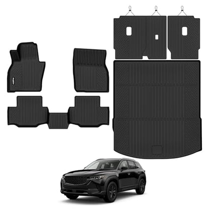 Floor Mats for Mazda CX-70 2025 2026, Trunk Mat and Backrest Mat All Weather TPE Protector for Mazda CX-70 Accessories