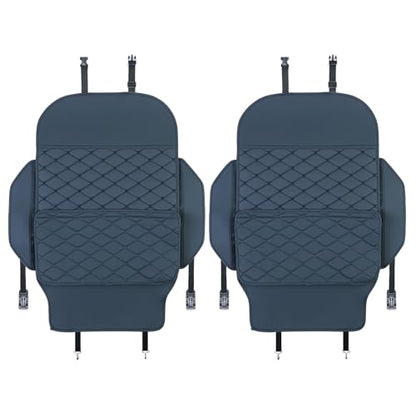 TAIKOO Seat Back Protector + Large Capacity Pocket Storage Organizer,Preventing the Impact of Children Stepping on the Seat Backrest (Blue) - color: Blue