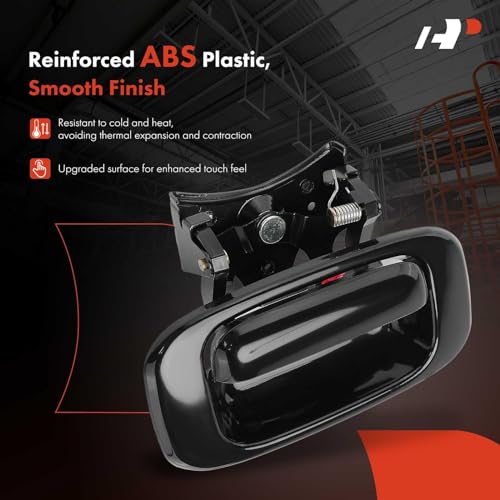 A-Premium - Smooth Black Tailgate Handle Latch and Bezel Trim with Rod Clips - Compatible with Chevy & GMC Models - Silverado Sierra 1500 2500 3500-1999-2007 - Replace# 15997911, 15228539, 15228541 - color: Smooth Black, size: Tailgate Handle & Bezel