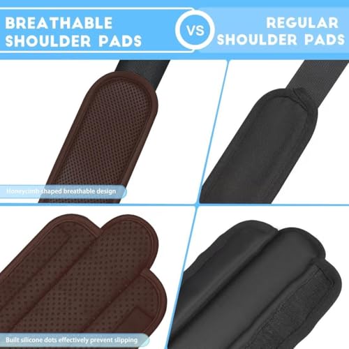 ZINZ 2-Pack Universal Shoulder Pad with Ultra Thick Cushion for Bag Luggage Bag Crossbody, Plus Long & Anti-Slip & Breathable,Brown - color: Brown