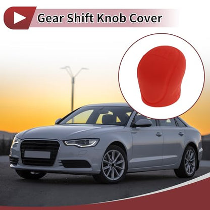 Gear Shift Knob Cover Universal for Car SUV Truck RV Insert Stick Shifting Handle Protector Silicone Red - color: Red