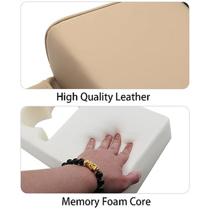 PU Leather Armrest Cushion with Cup Holder, Car Center Console Pad with Front Storage Pocket, Elbow Rest Pillow, Universal Car Armrest Seat Box Cover Protector - Beige - color: Beige
