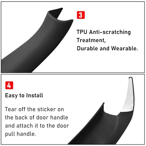 Jaronx Compatible with BMW X3 F25/X4 F26 Door Handle Covers,3PCS Interior Door Pull Handle Covers for BMW X3 F25 2010-2016, X4 F26 2014-2017, Left and Right Side(Black)