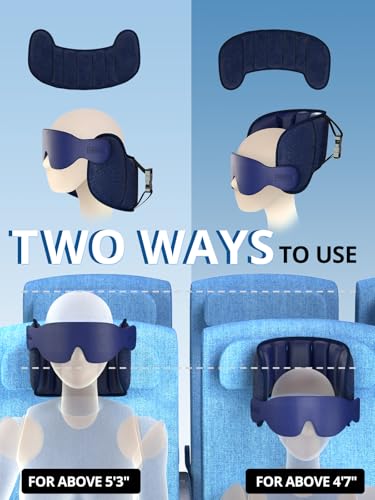 Inspireyes Travel Pillows for Airplanes, Airplane Pillow with Sleep Eye Mask, Comfortable Travel Essentials for Long Flight, Car Trip, 360° Headrest, Royal Blue - color: U-royal Blue
