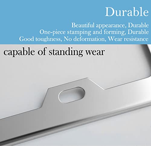 2 Pieces Aluminum Alloy Silver Fit for Lexus License Plate Frame, Applicable to Standard US License Plate Frame-L8