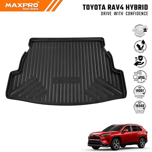 Premium MAXPRO Cargo Mat for Toyota RAV4 2019-2025 RAV4 Hybrid All Weather Mats for Cars Waterproof TPE Cargo Liner Rear Trunk Mat SUV Floor Mats Automotive Floor Mats & Cargo Liners RAV4 Accessories - size: 2019-2025 Cargo Rav4/ Rav4 Hibrid