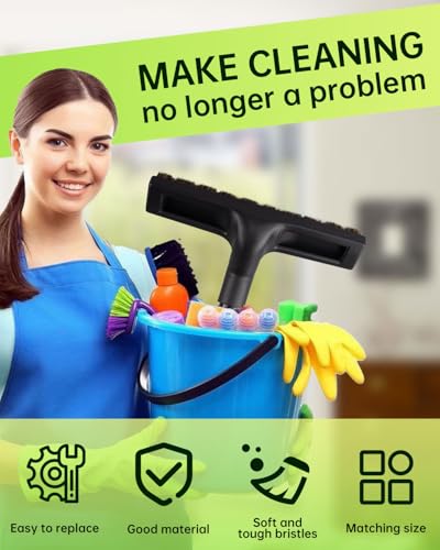 Universal Vacuum Floor Brush Attachments - Vacuum Attachments & Brushes, 12-Inch Swivel Head with 1-1/4”(32mm) Diameter Horse Hair Soft Bristles, 360° Swivel & Wheels for Hard Floors, Tile Cleaning - style: 12-Inch Floor Brush