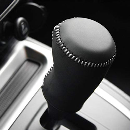 JI Loncky Genuine Leather Gear Shift Knob Cover for 2007 2008 2009 2010 2011 2012 2013 2014 2015 2016 Jeep Compass Automatic / 2007 2008 2009 2010 2011 2012 2013 2014 2015 2016 Jeep Patriot Automatic