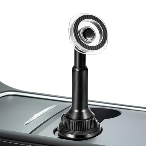 OQTIQ Phone Cup Holder for Car Mount Compatible with MagSafe, Quick Extension Long Arm and 360° Rotation, Fits 3"-4" Cup Holders - Stable & Secure for iPhone 12-17 Series, Not Charger