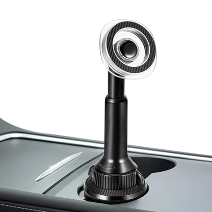 OQTIQ Phone Cup Holder for Car Mount Compatible with MagSafe, Quick Extension Long Arm and 360° Rotation, Fits 3"-4" Cup Holders - Stable & Secure for iPhone 12-17 Series, Not Charger
