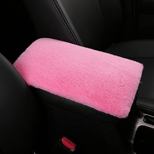 Fluffy Furry Armrest Cover for Car, Auto Center Console Cover Pad Car Soft Console Pad Wool Fur Armrest Seat Box Cover Protector Universal Fit for Most Vehicle, SUV (Pink) - color: Pink