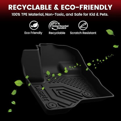 LASFIT All Weather Floor Mat Set for 2009–2019 Ford Flex & 2010–2019 Lincoln MKT – 3 Rows Custom Fit Floor Mats + Cargo Liner & Seat Back Protectors – Premium TPE Interior Full Coverage Protection - style: 12) Flex 2009-19 7& MKT 2010-19 | Combo Set