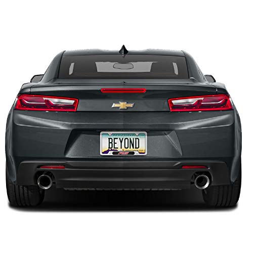 iPick Image for - Chevrolet Camaro RS Real Carbon Fiber Nameplate Chrome Stainless Steel License Plate Frame